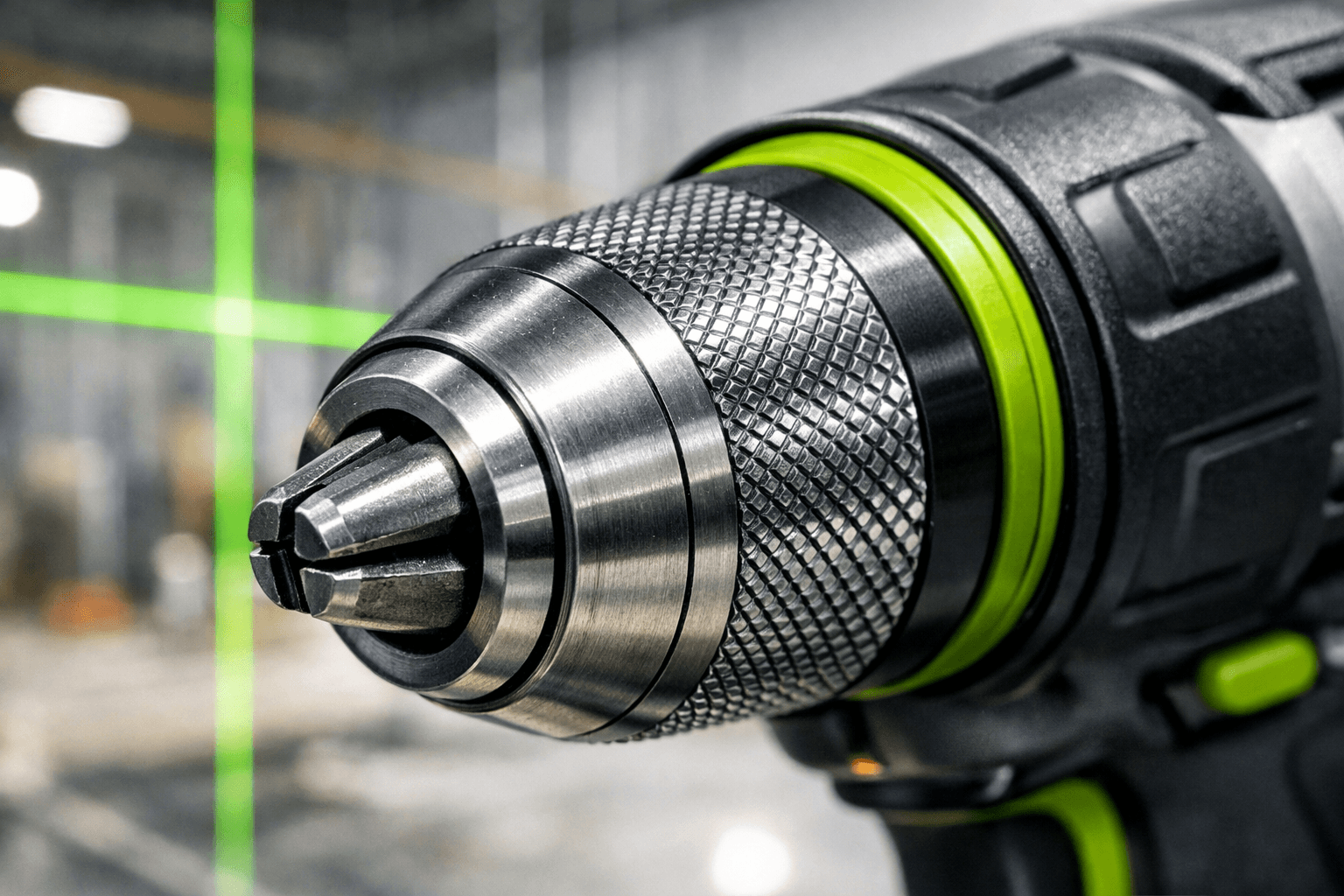 Professional drill macro shot with laser precision